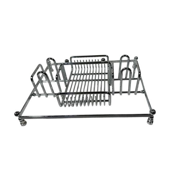 Vintage Wm. A Rogers Flatware Caddy Chrome Acrylic Open Box MCM Style - Picture 4 of 5